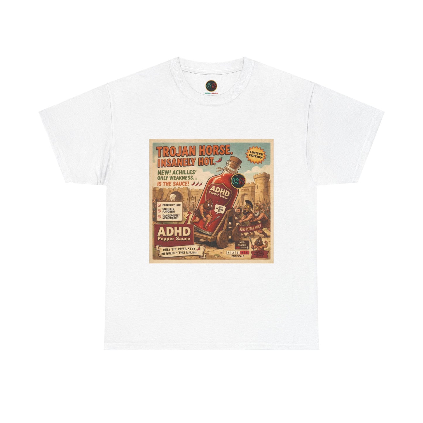 ADHD Pepper Sauce - Heavy Cotton Tee - Cinema Siblings - Homer's Odysseus and Nolan's Odyssey Clash over the Modern Definition of PRIDE