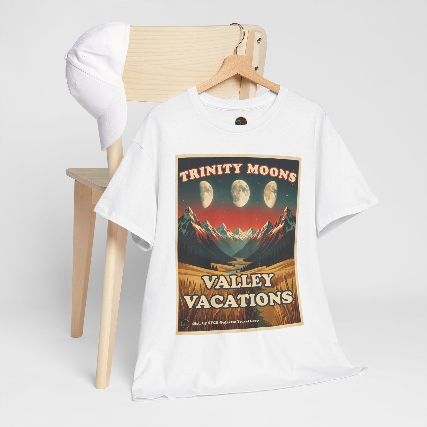 Trinity Moons Valley Vacations - Unisex Heavy Cotton Tee - Cinema Siblings - Soldier (1998): Space Western with Too Much Nuance