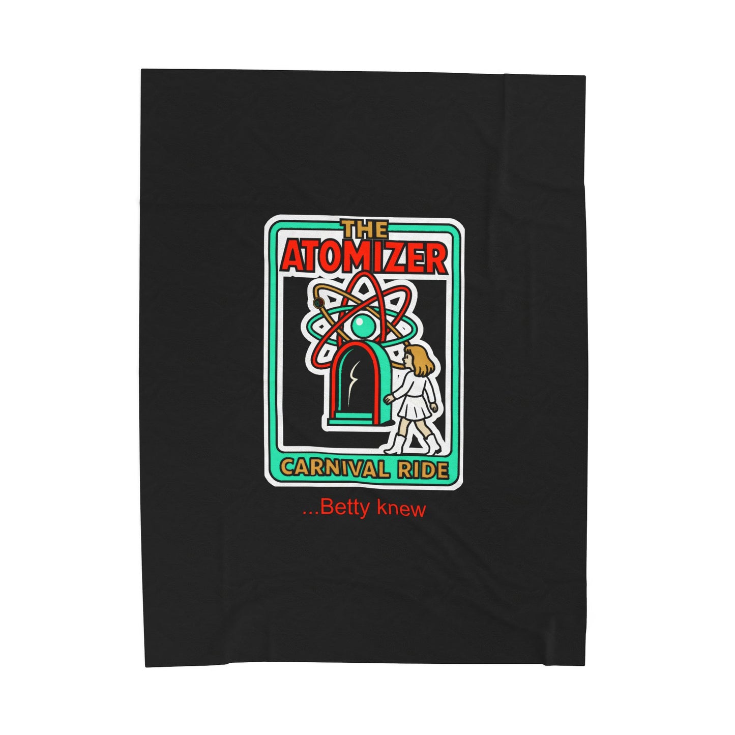 The Atomizer Betty Knew Velveteen Plush Blanket - BLACK - Splash, Mannequin & Weird Science 1980's Manic Pixie Dream Pygmalion