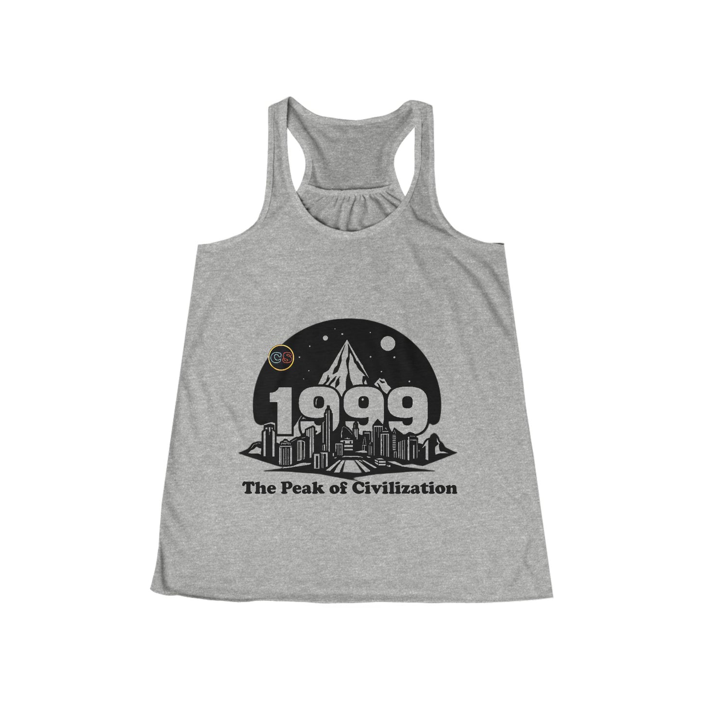 Women's Flowy Racerback Tank Cinema Siblings Office Space, Matrix and Fight Club 1999 The Peak of Civilization