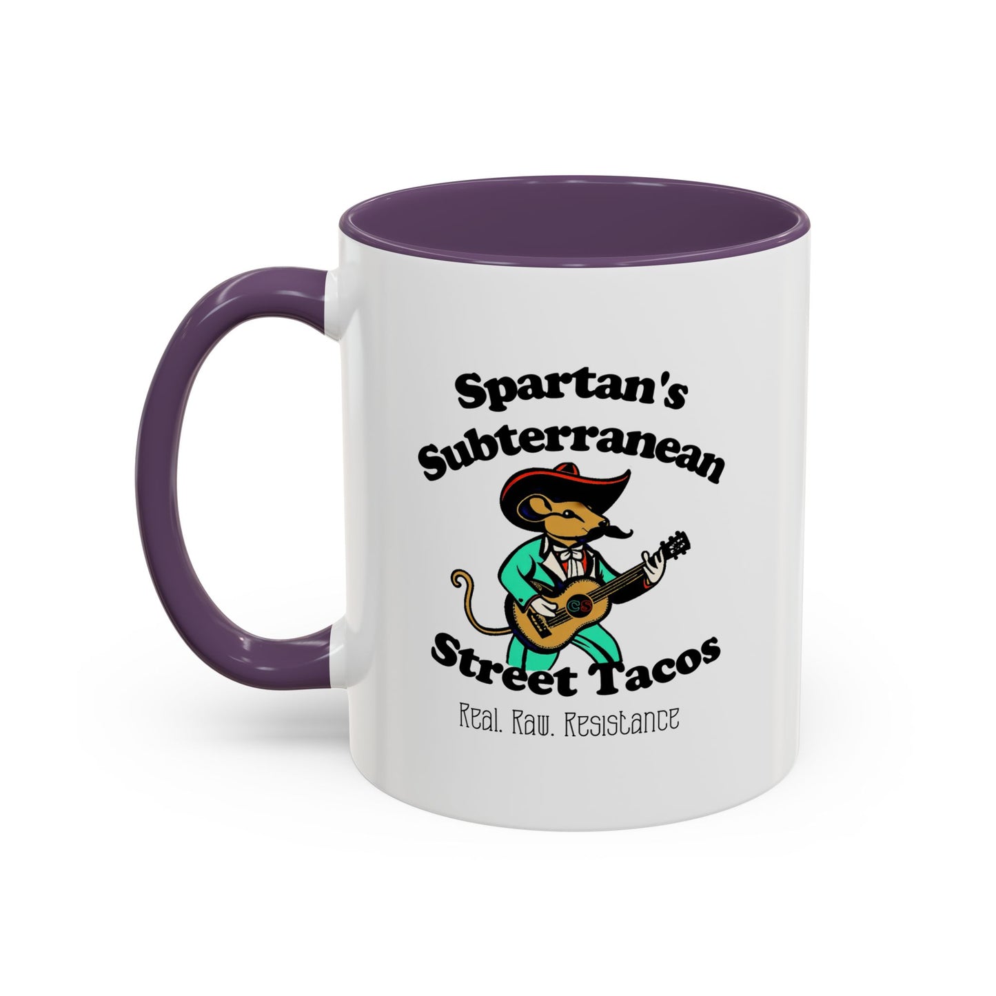 Spartan's Subterranean Tacos Accent Coffee Mug (11, 15oz) Cinema Siblings Demolition Man Practically Prophesy