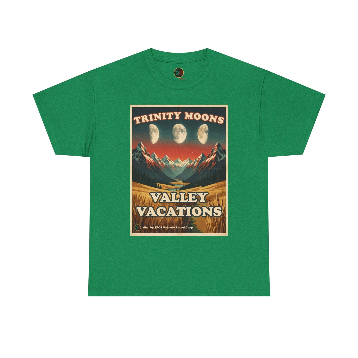 Trinity Moons Valley Vacations - Unisex Heavy Cotton Tee - Cinema Siblings - Soldier (1998): Space Western with Too Much Nuance