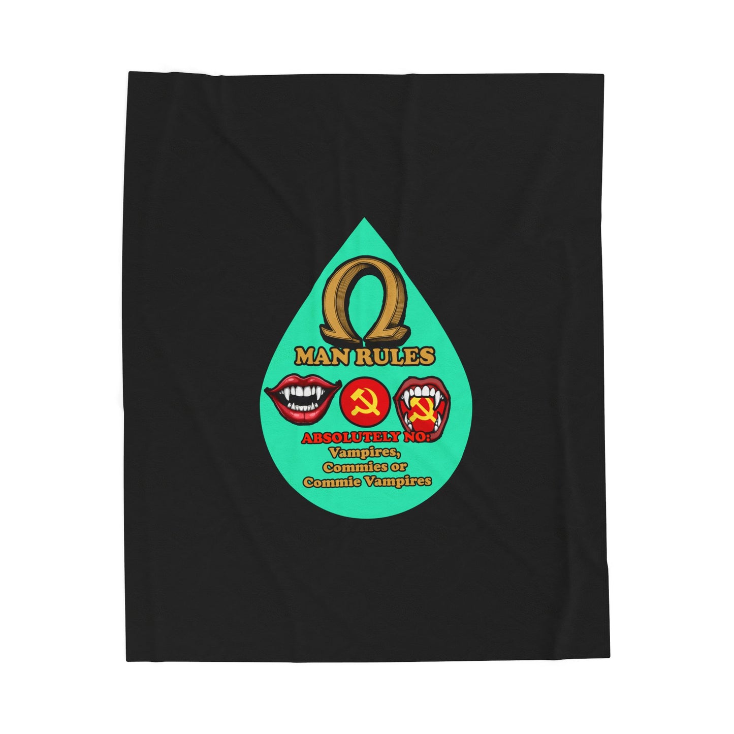 NO C*mmie Vamps Cinema Siblings Velveteen Plush Blanket - BLACK - I am Legend, Omega Man, Last Man on Earth