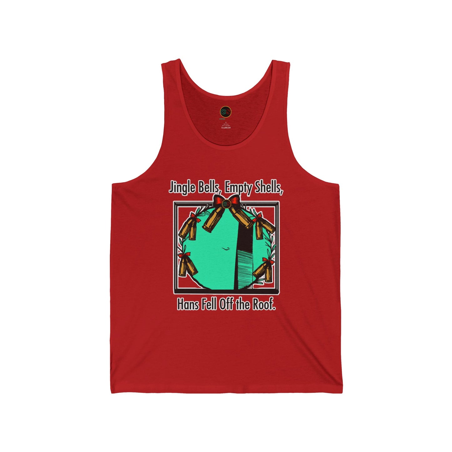 Jingle Shells Unisex Jersey Tank Cinema Siblings Episode Die Hard - Is Holly the Bad Guy?(white outline)