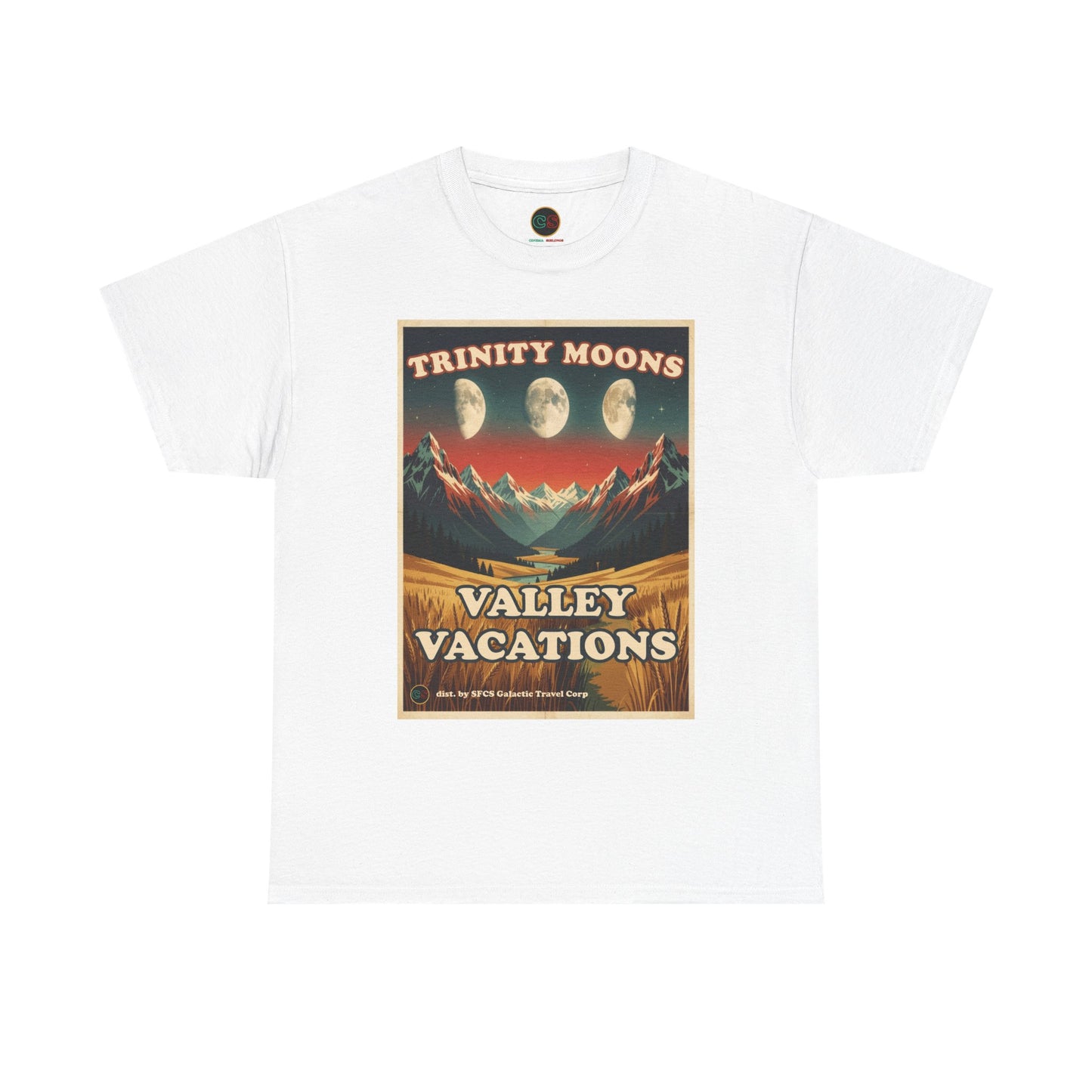 Trinity Moons Valley Vacations - Unisex Heavy Cotton Tee - Cinema Siblings - Soldier (1998): Space Western with Too Much Nuance