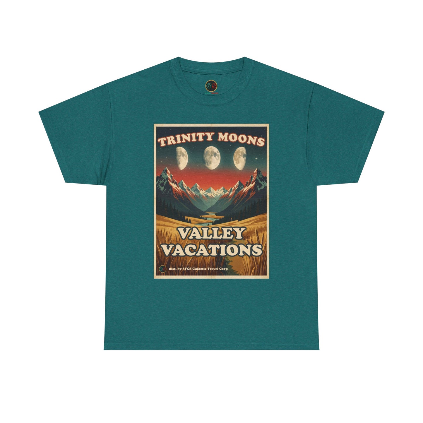 Trinity Moons Valley Vacations - Unisex Heavy Cotton Tee - Cinema Siblings - Soldier (1998): Space Western with Too Much Nuance