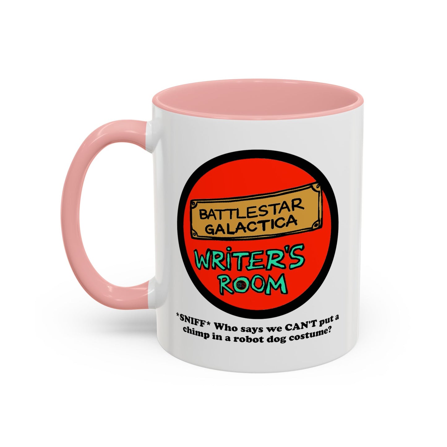 Writer's Room Snort Accent Coffee Mug Cinema Siblings Episode Battlestar Galactica - Starbuck versus Stardoe