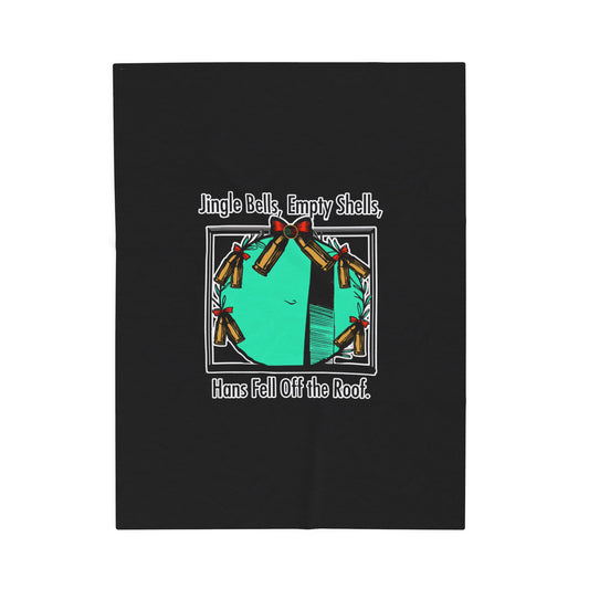 Jingle Shells Cinema Siblings Velveteen Plush Blanket - BLACK - Episode Die Hard - Is Holly the Bad Guy?