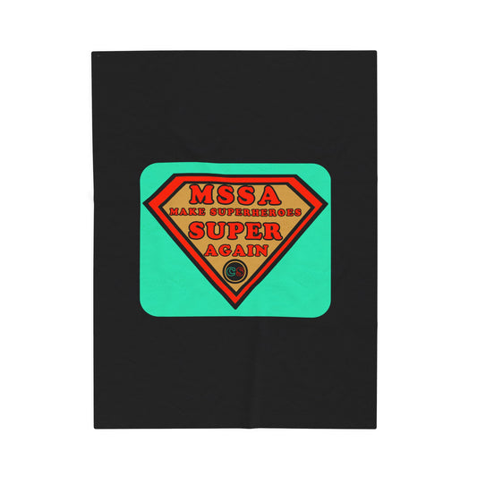 MSSA - Make Superheroes Super Again Cinema Siblings Velveteen Plush Blanket - BLACK SUPERMAN: Donner, Snyder & Gunn - The Purpose of Power