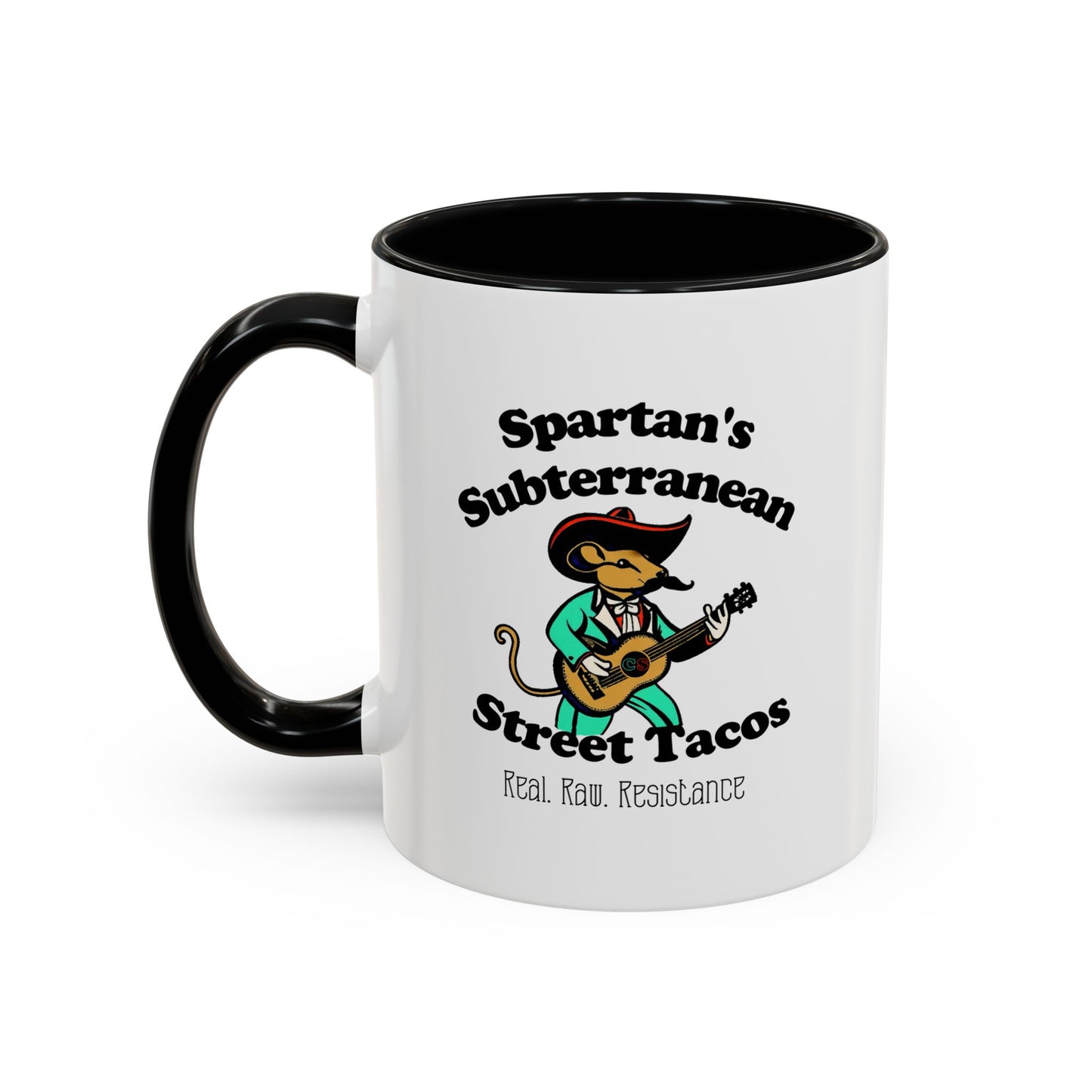 Spartan's Subterranean Tacos Accent Coffee Mug (11, 15oz) Cinema Siblings Demolition Man Practically Prophesy