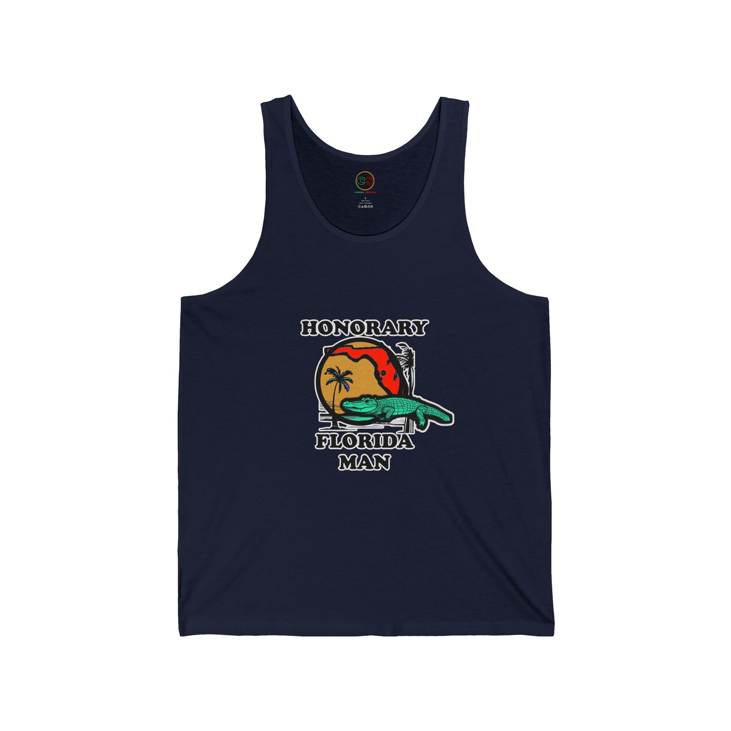 Honorary Florida Man Unisex Jersey Tank Cinema Siblings Episode There Can Be No Road Warrior Without Mad Max (white lettering)
