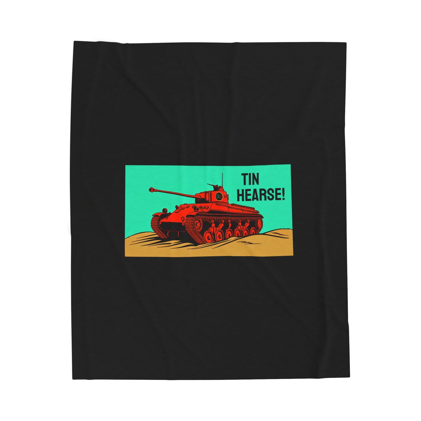 Tin Hearse! Cinema Siblings Velveteen Plush Blanket - BLACK - Sahara (1942) - Moses or Aragon