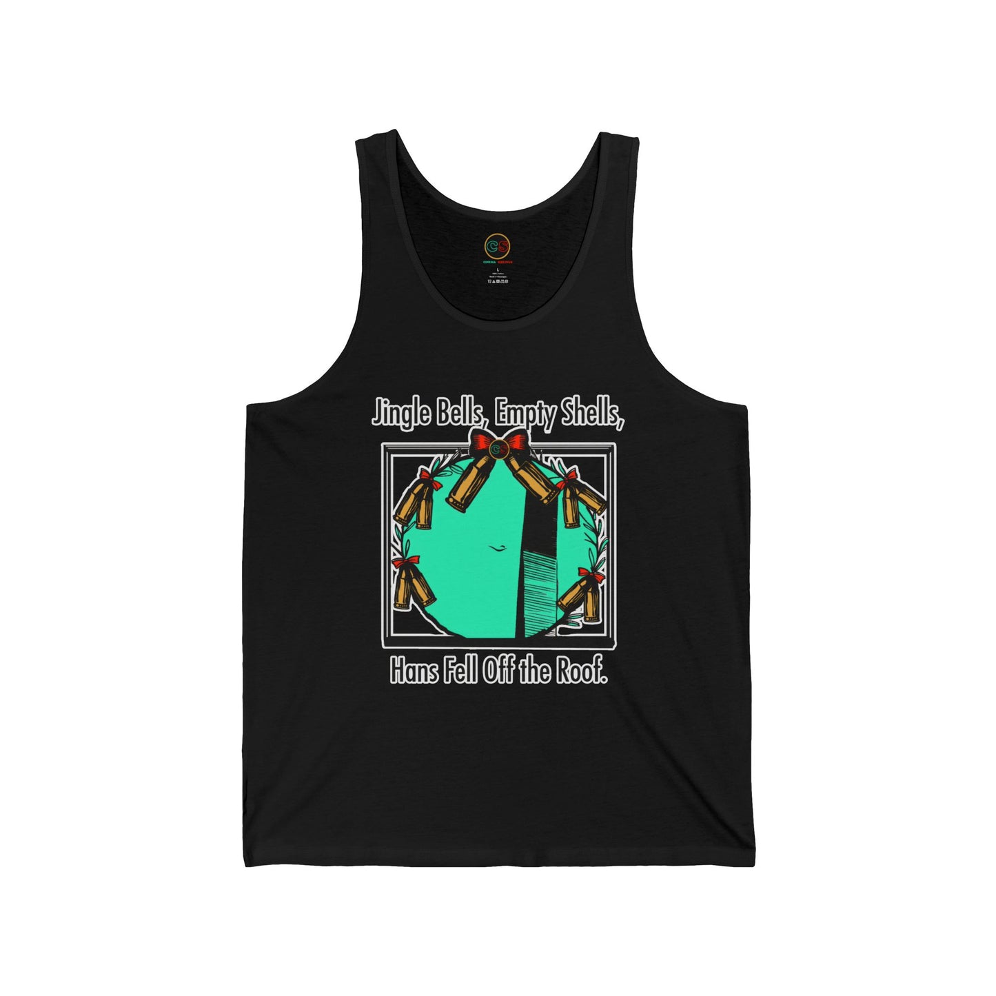 Jingle Shells Unisex Jersey Tank Cinema Siblings Episode Die Hard - Is Holly the Bad Guy?(white outline)