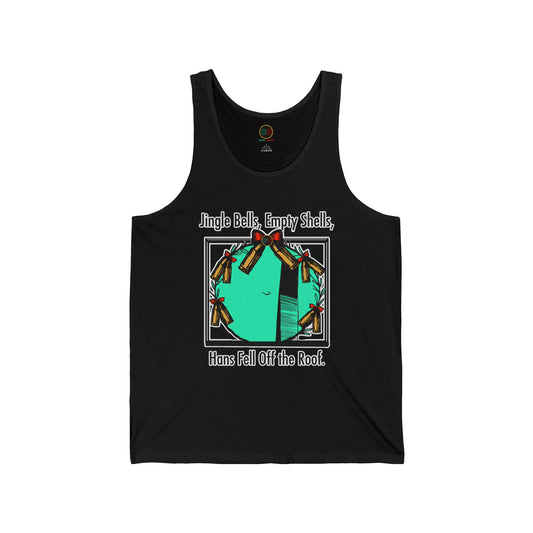 Jingle Shells Unisex Jersey Tank Cinema Siblings Episode Die Hard - Is Holly the Bad Guy?(white outline)