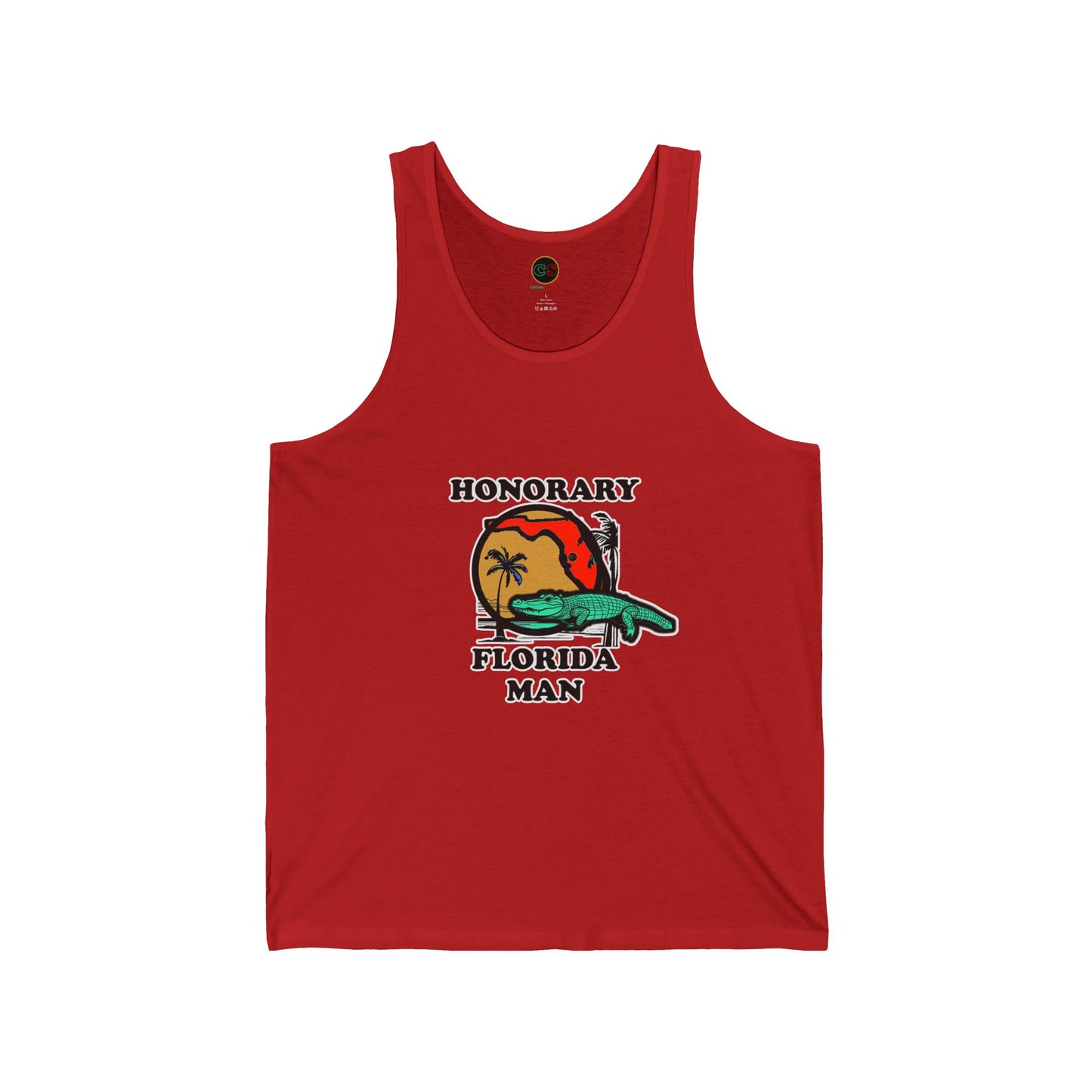 Honorary Florida Man Unisex Jersey Tank Cinema Siblings Episode There Can Be No Road Warrior Without Mad Max (white lettering)