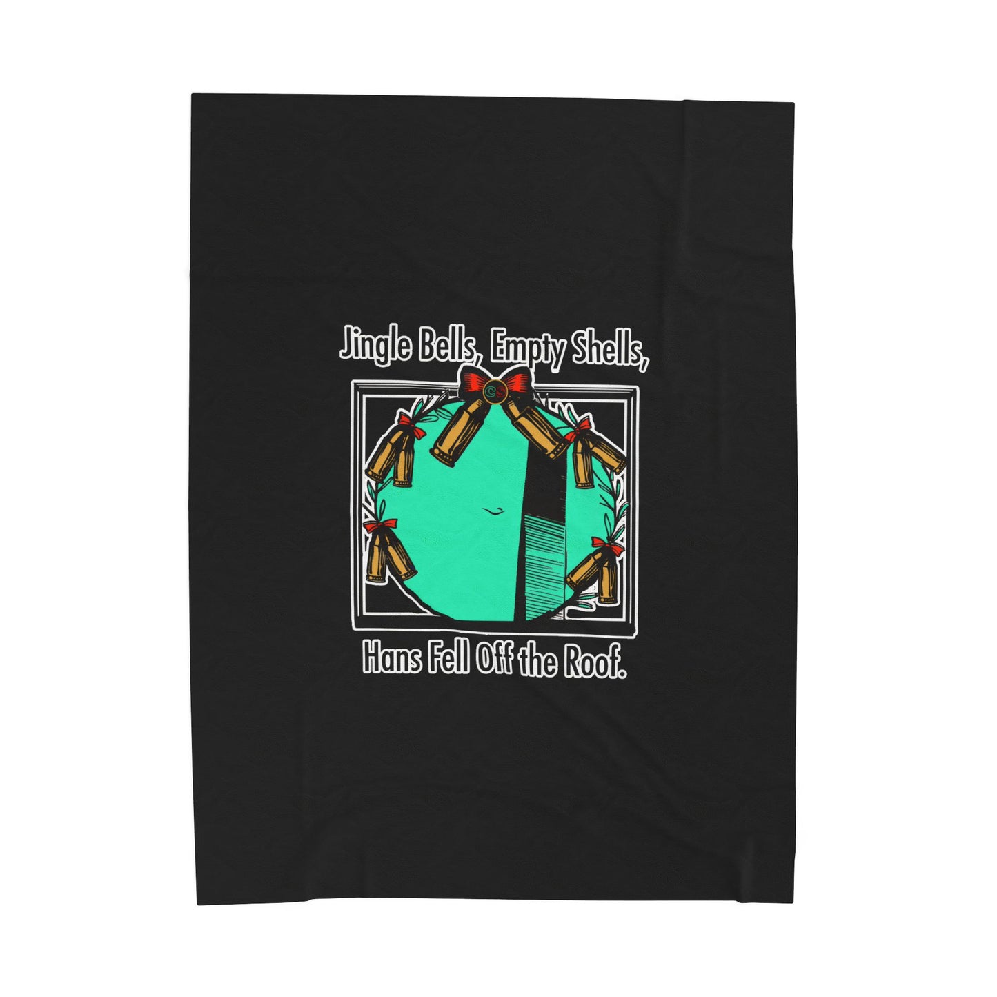 Jingle Shells Cinema Siblings Velveteen Plush Blanket - BLACK - Episode Die Hard - Is Holly the Bad Guy?