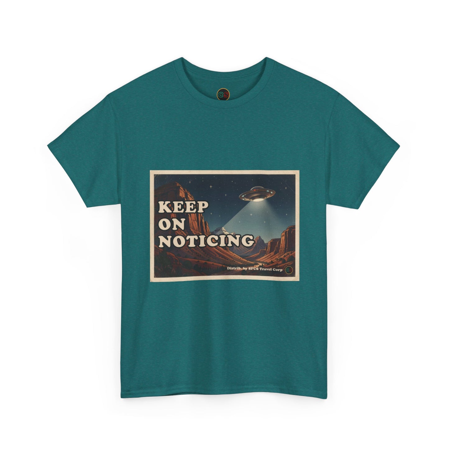Keep on Noticing - Unisex Heavy Cotton Tee - Cinema Siblings - Close Encounters of the Third Kind - Psyop, Soft Disclosure or Analogy
