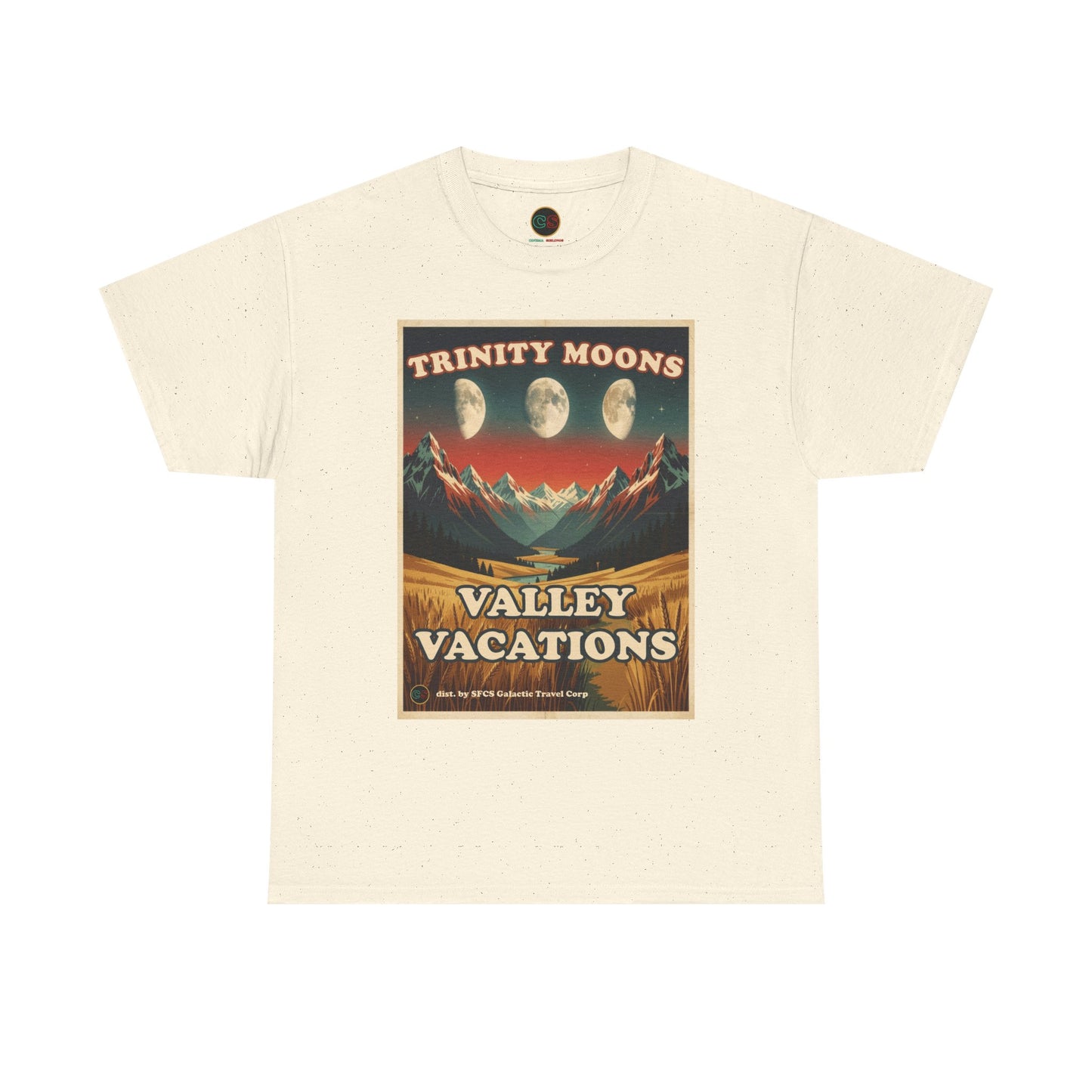 Trinity Moons Valley Vacations - Unisex Heavy Cotton Tee - Cinema Siblings - Soldier (1998): Space Western with Too Much Nuance