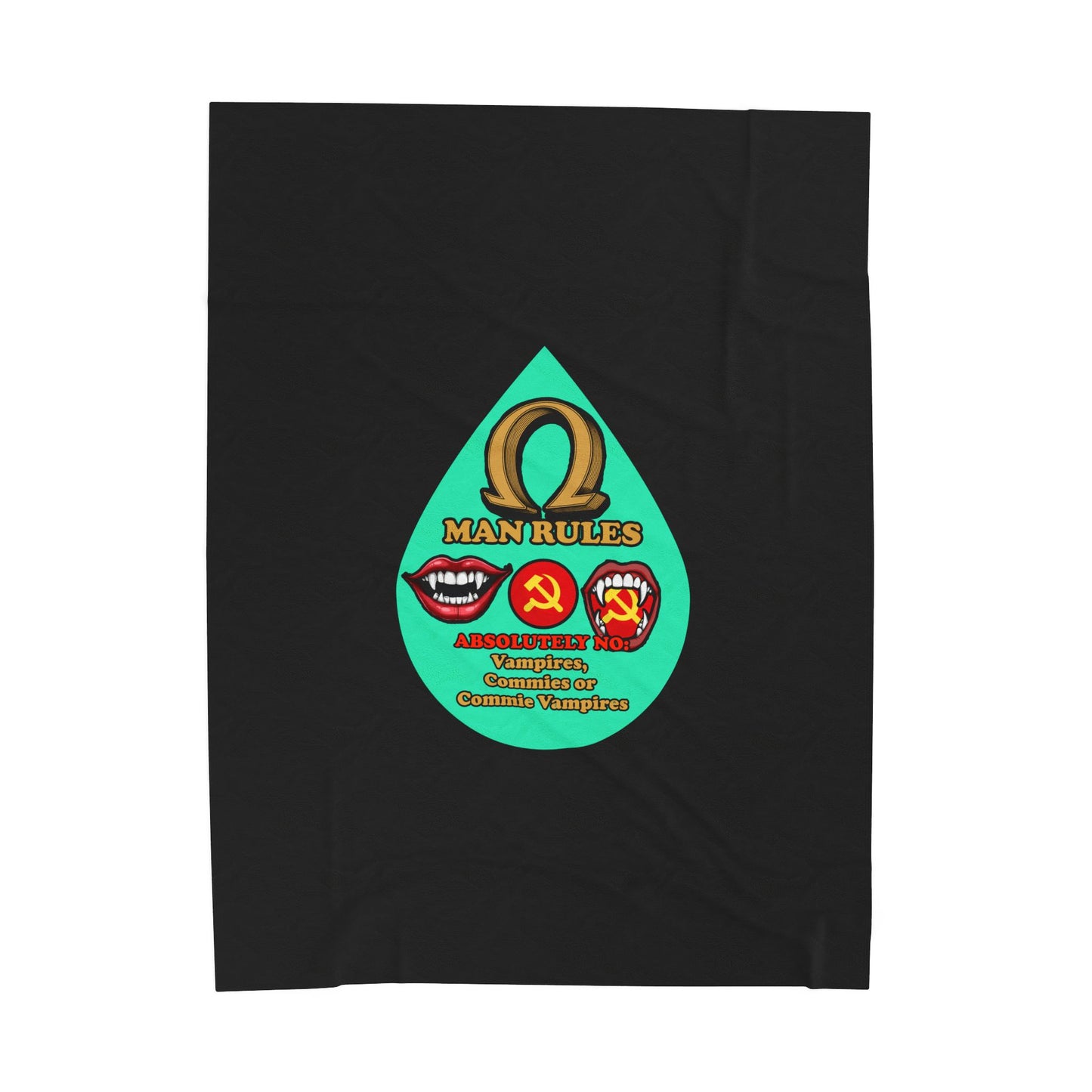 NO C*mmie Vamps Cinema Siblings Velveteen Plush Blanket - BLACK - I am Legend, Omega Man, Last Man on Earth