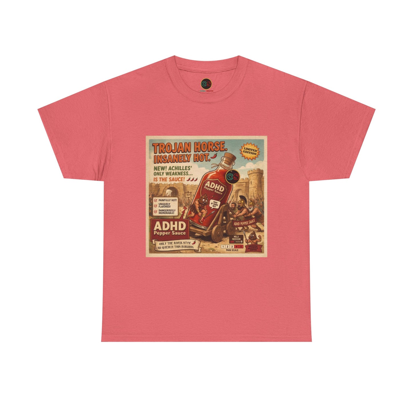 ADHD Pepper Sauce - Heavy Cotton Tee - Cinema Siblings - Homer's Odysseus and Nolan's Odyssey Clash over the Modern Definition of PRIDE