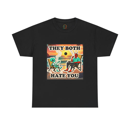 They Both Hate You - Unisex Heavy Cotton Tee Cinema Siblings War Machine - Predictive Programming or Expensive Commercial?