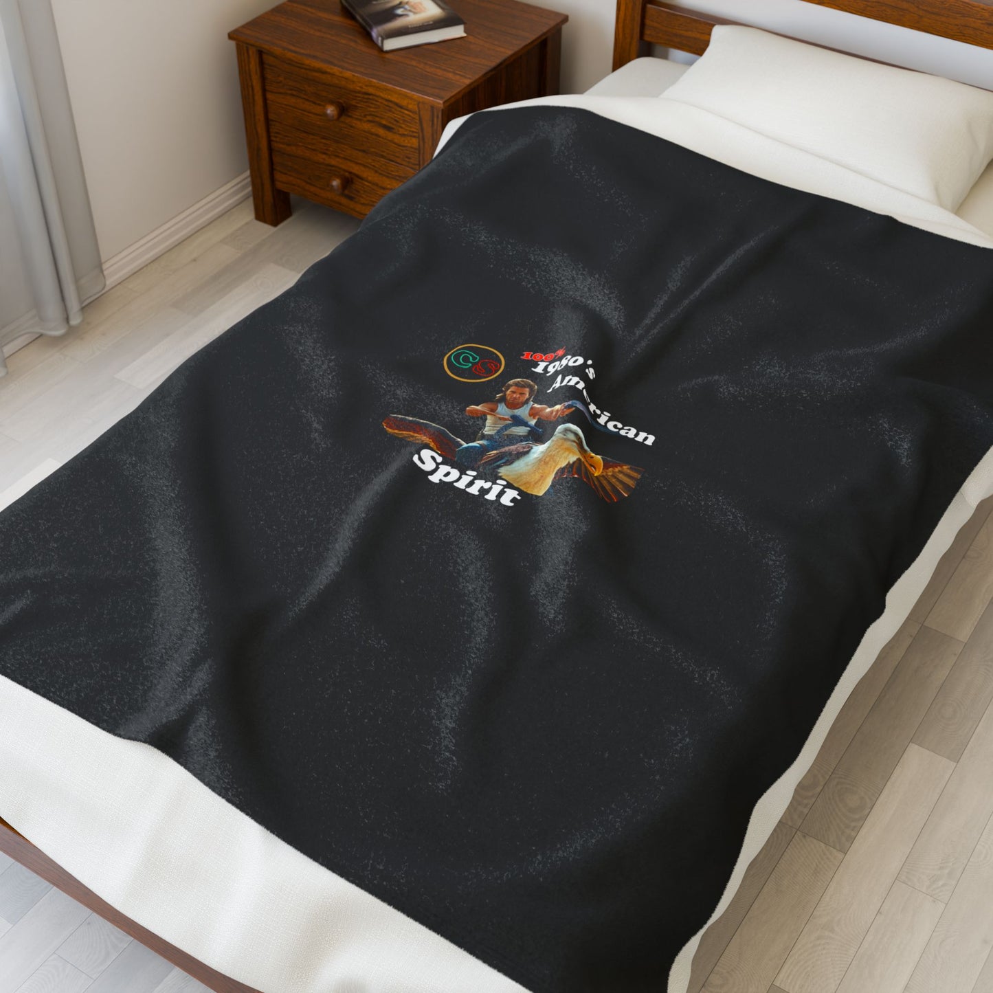 100% 1980s American Spirit Cinema Siblings Velveteen Plush Blanket BLACK Big Trouble in Little China The MOST American Movie