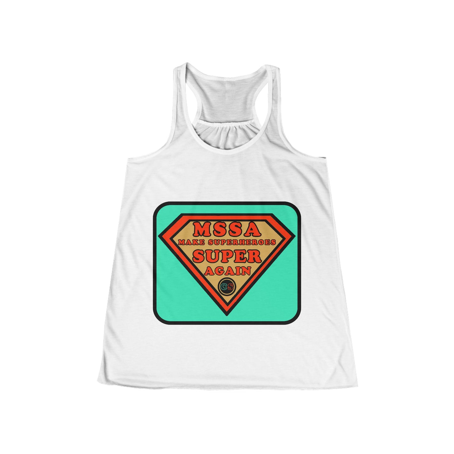 MSSA - Make Superheroes Super Again Women's Flowy Racerback Tank Cinema Siblings SUPERMAN: Donner, Snyder & Gunn - The Purpose of Power