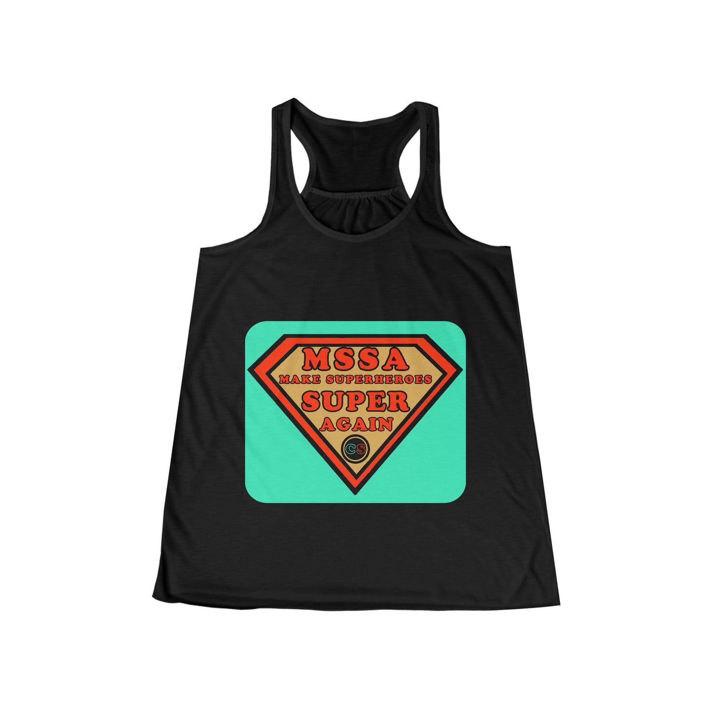 MSSA - Make Superheroes Super Again Women's Flowy Racerback Tank Cinema Siblings SUPERMAN: Donner, Snyder & Gunn - The Purpose of Power