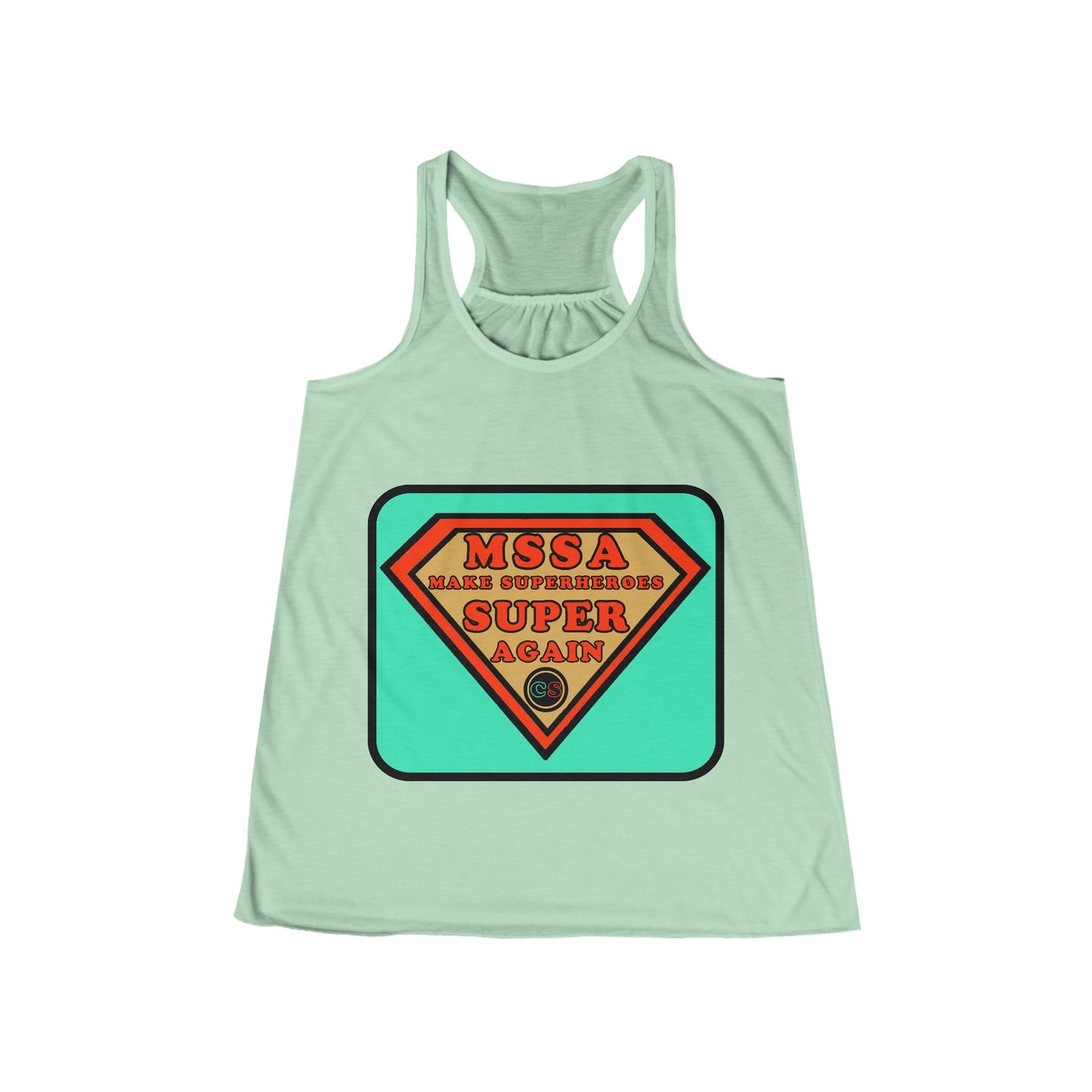 MSSA - Make Superheroes Super Again Women's Flowy Racerback Tank Cinema Siblings SUPERMAN: Donner, Snyder & Gunn - The Purpose of Power