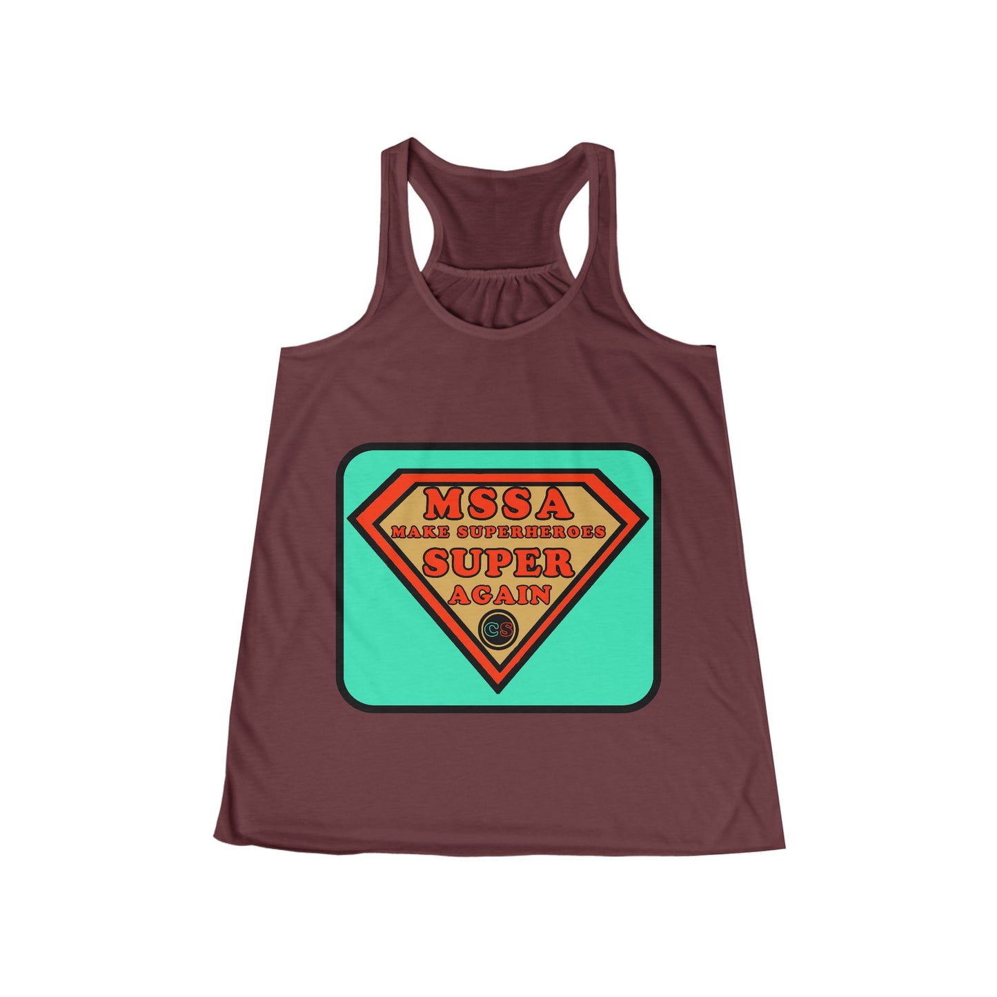 MSSA - Make Superheroes Super Again Women's Flowy Racerback Tank Cinema Siblings SUPERMAN: Donner, Snyder & Gunn - The Purpose of Power
