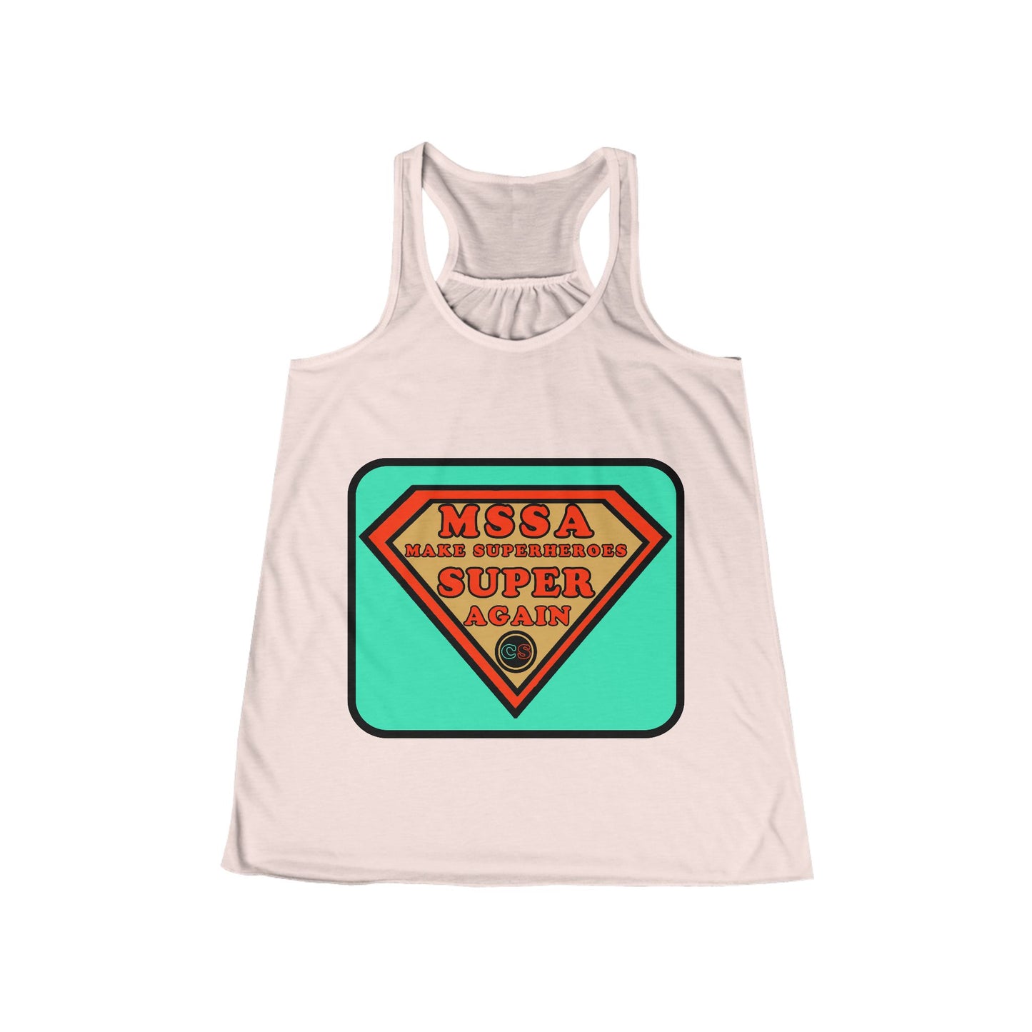 MSSA - Make Superheroes Super Again Women's Flowy Racerback Tank Cinema Siblings SUPERMAN: Donner, Snyder & Gunn - The Purpose of Power