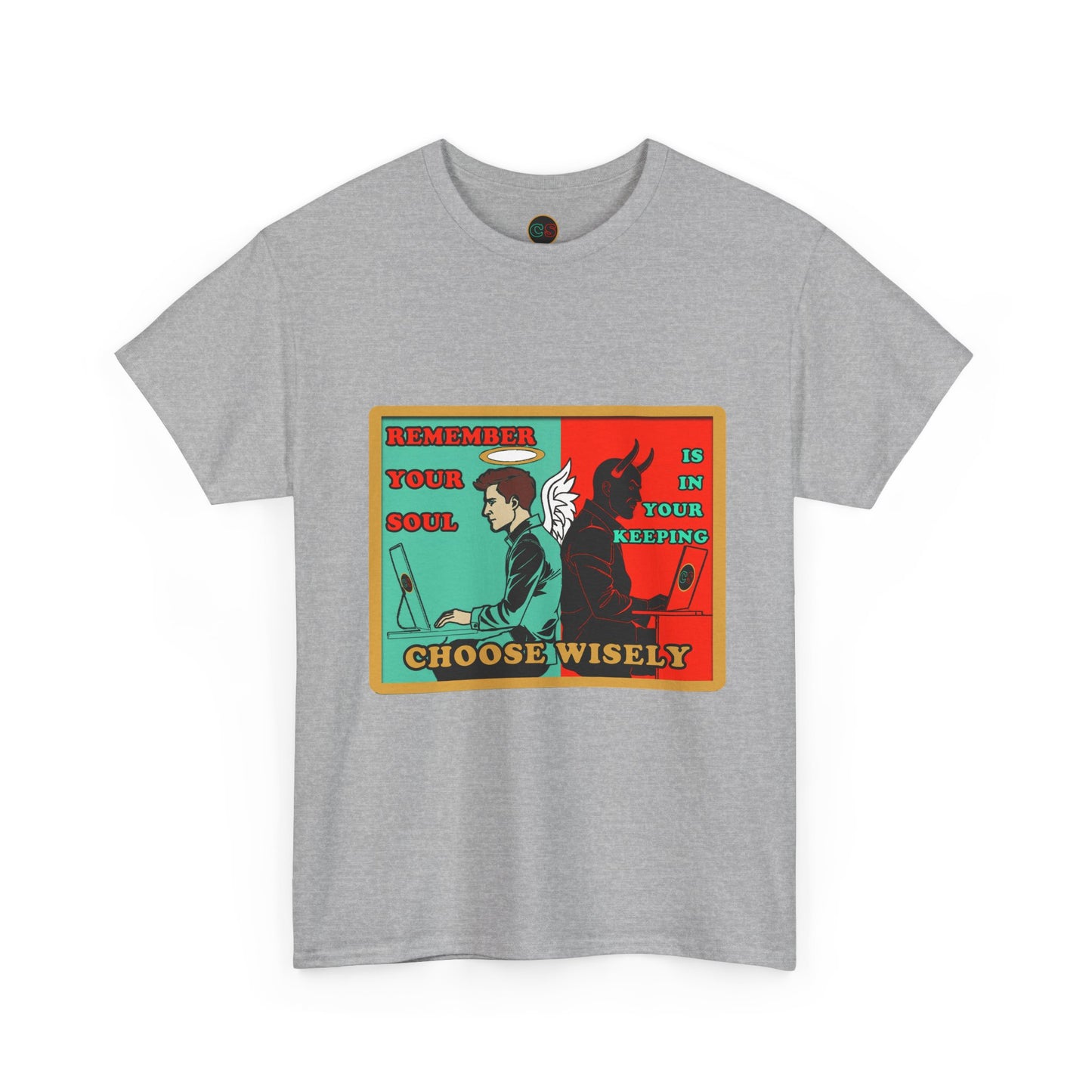 Keep Your Soul - Unisex Heavy Cotton Tee Cinema Siblings Hackers (1995) - Hope Against AI Hegemony