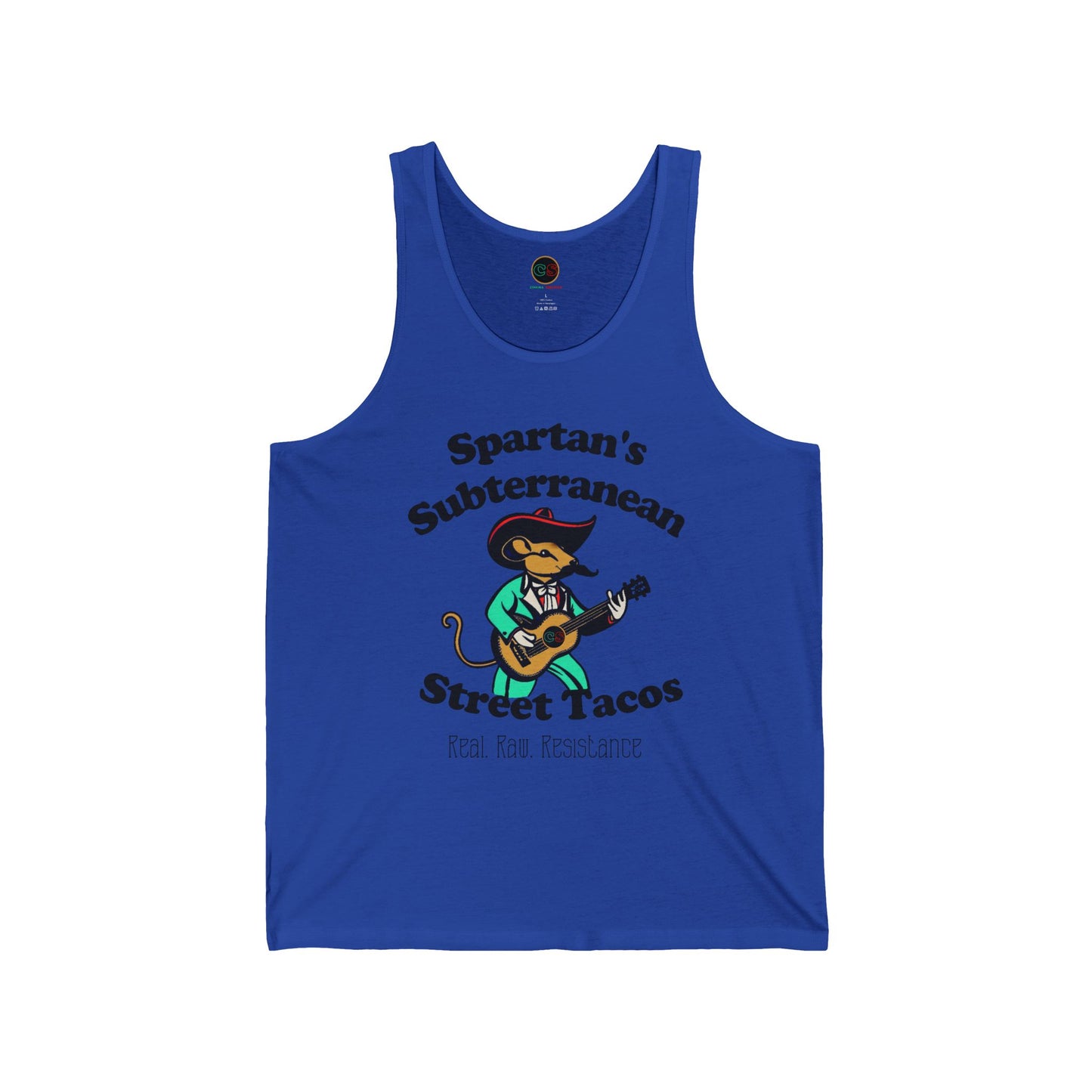 Spartan's Subterranean Tacos Unisex Jersey Tank Cinema Siblings Demolition Man Practically Prophesy