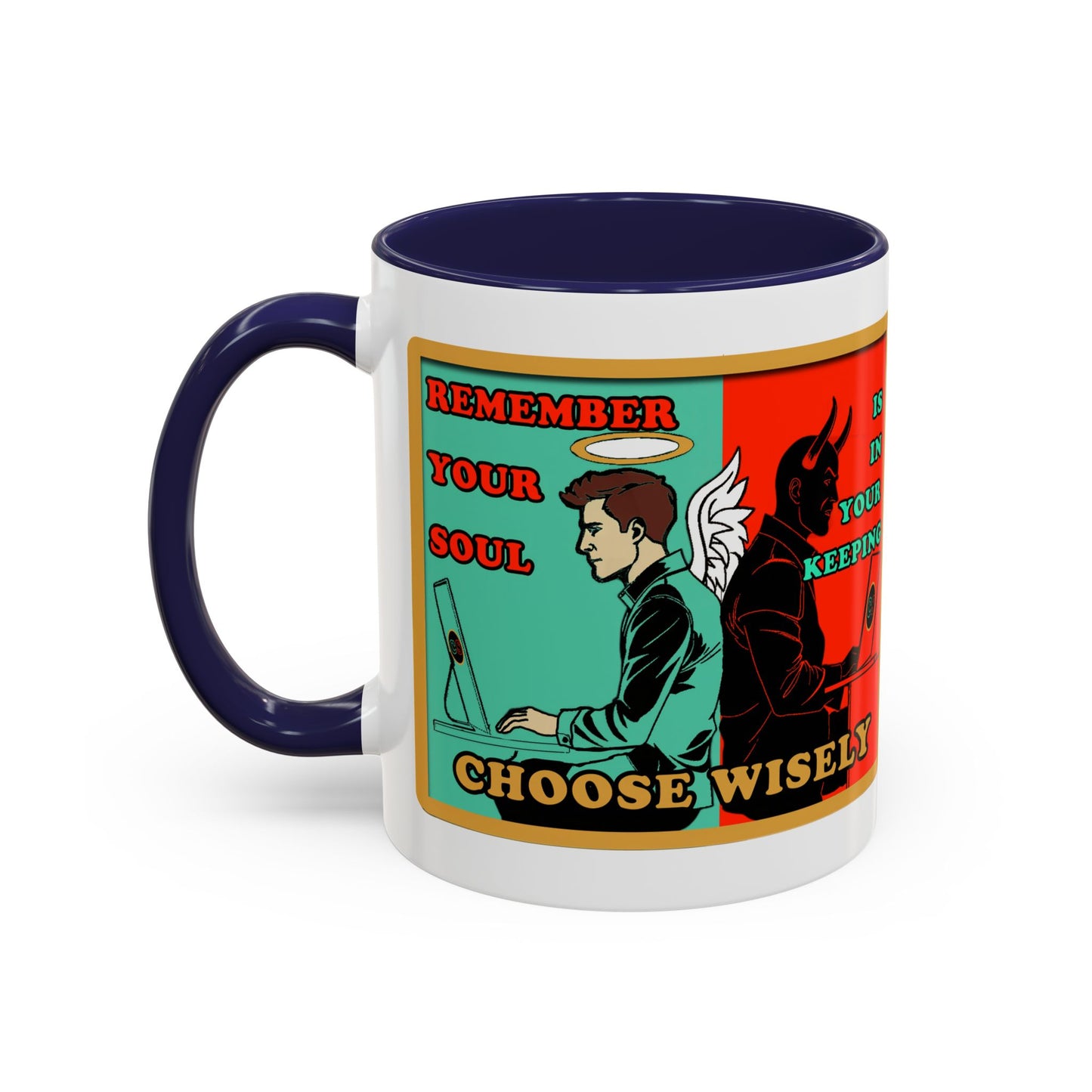Keep Your Soul - Coffee Mug (11, 15oz) Cinema Siblings - Hackers (1995) - Hope Against AI Hegemony