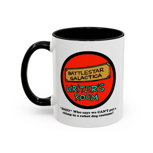 Writer's Room Snort Accent Coffee Mug Cinema Siblings Episode Battlestar Galactica - Starbuck versus Stardoe