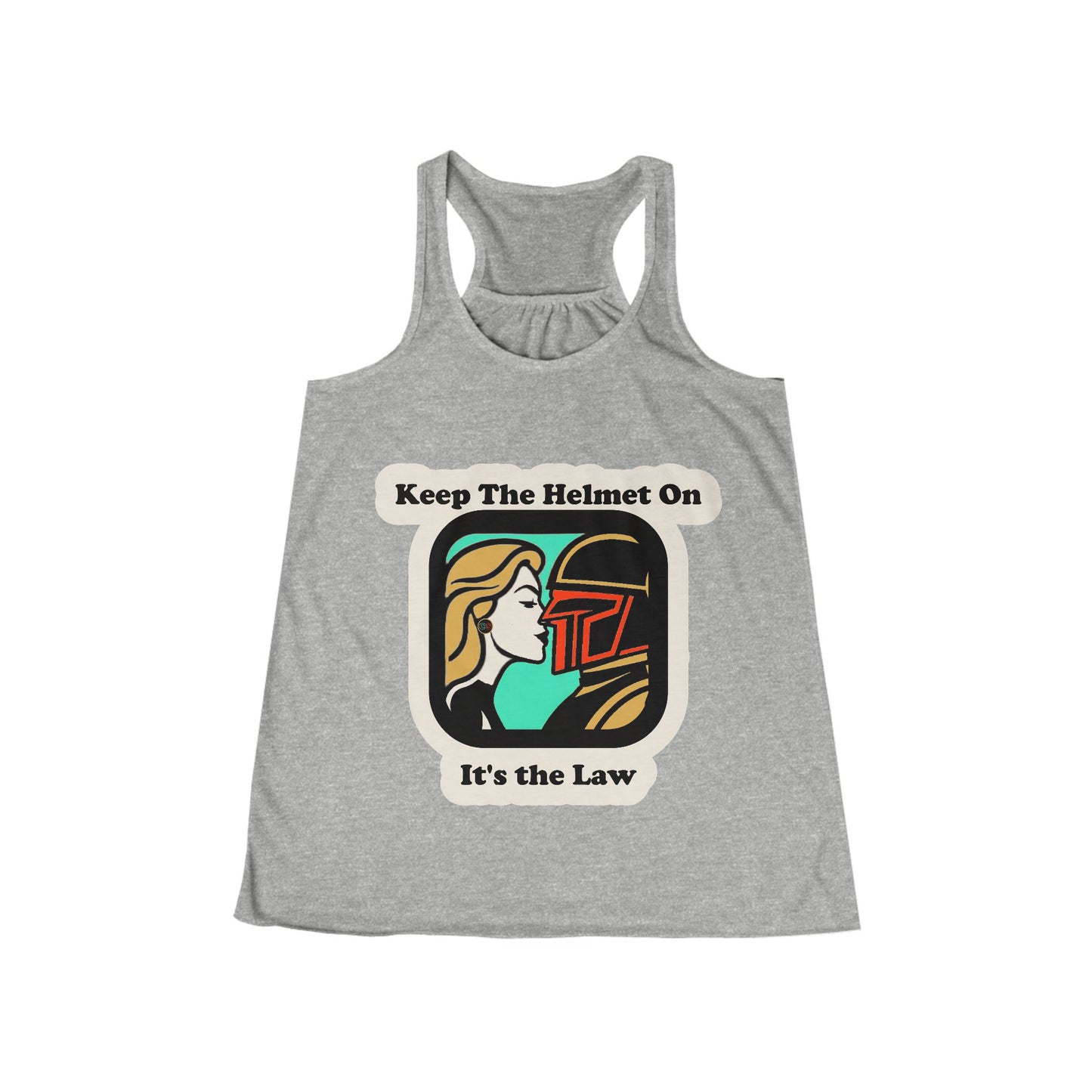 Keep the Helmet On Women's Flowy Racerback Tank Cinema Siblings Dredd The Perfect Reboot