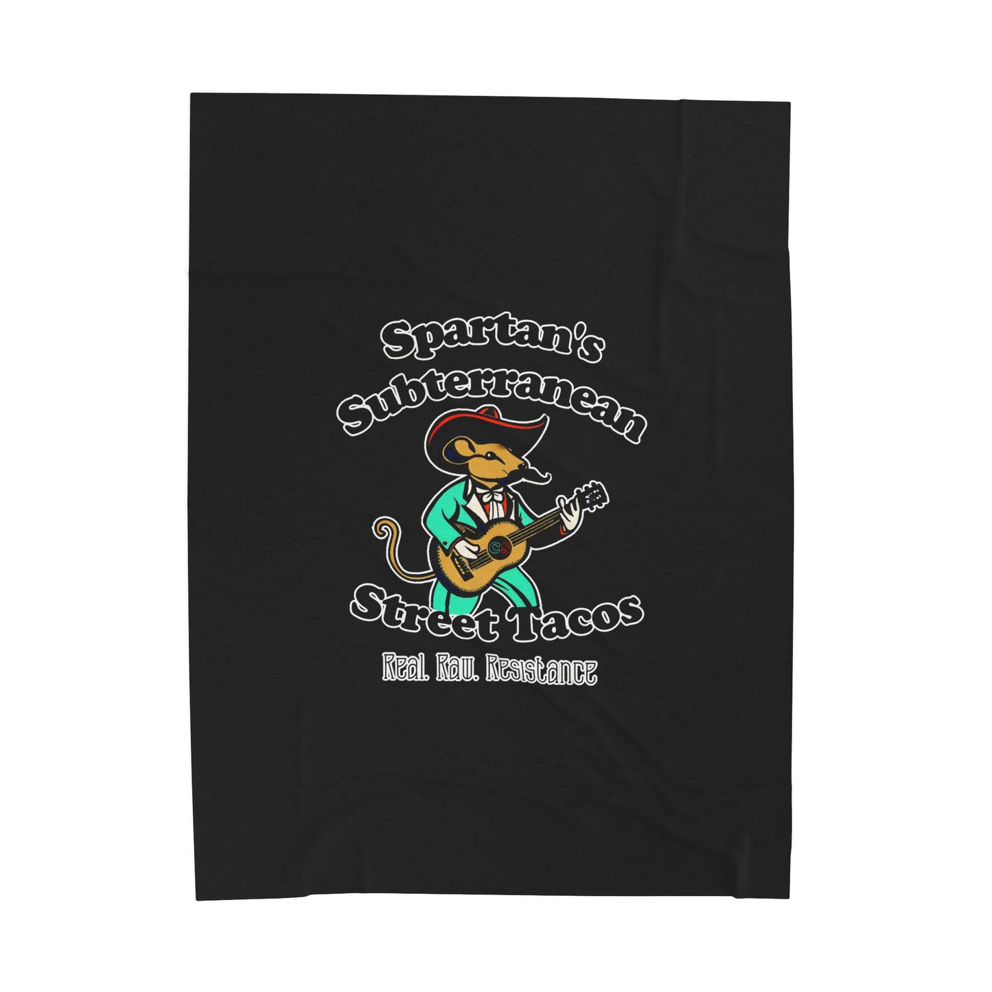 Spartan's Subterranean Tacos Cinema Siblings Velveteen Plush Blanket - BLACK - Demolition Man Practically Prophesy