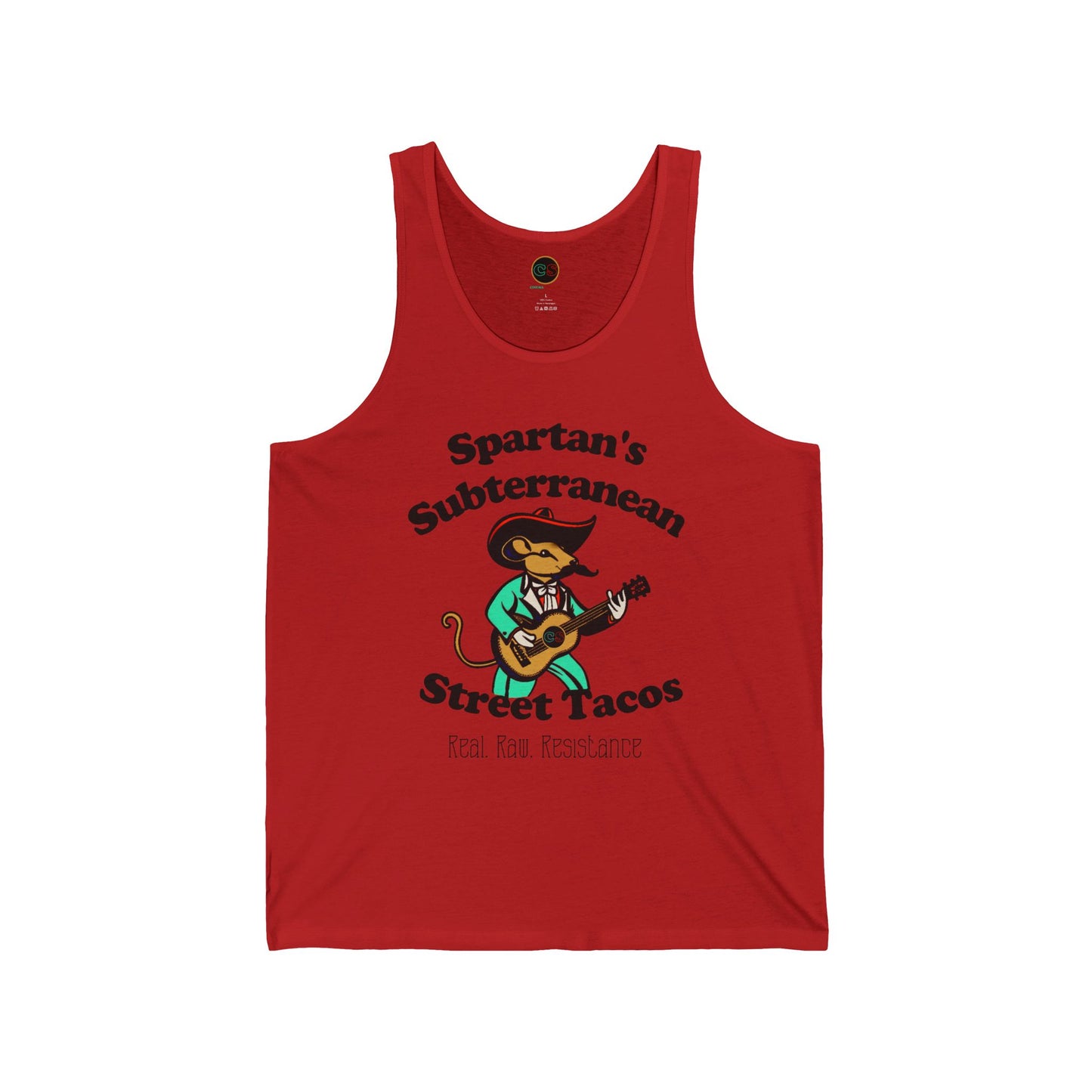 Spartan's Subterranean Tacos Unisex Jersey Tank Cinema Siblings Demolition Man Practically Prophesy