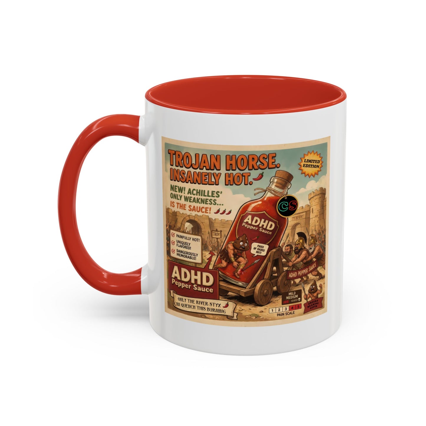 ADHD Pepper Sauce - Coffee Mug (11, 15oz) Cinema Siblings - Homer's Odysseus and Nolan's Odyssey Clash over the Modern Definition of PRIDE