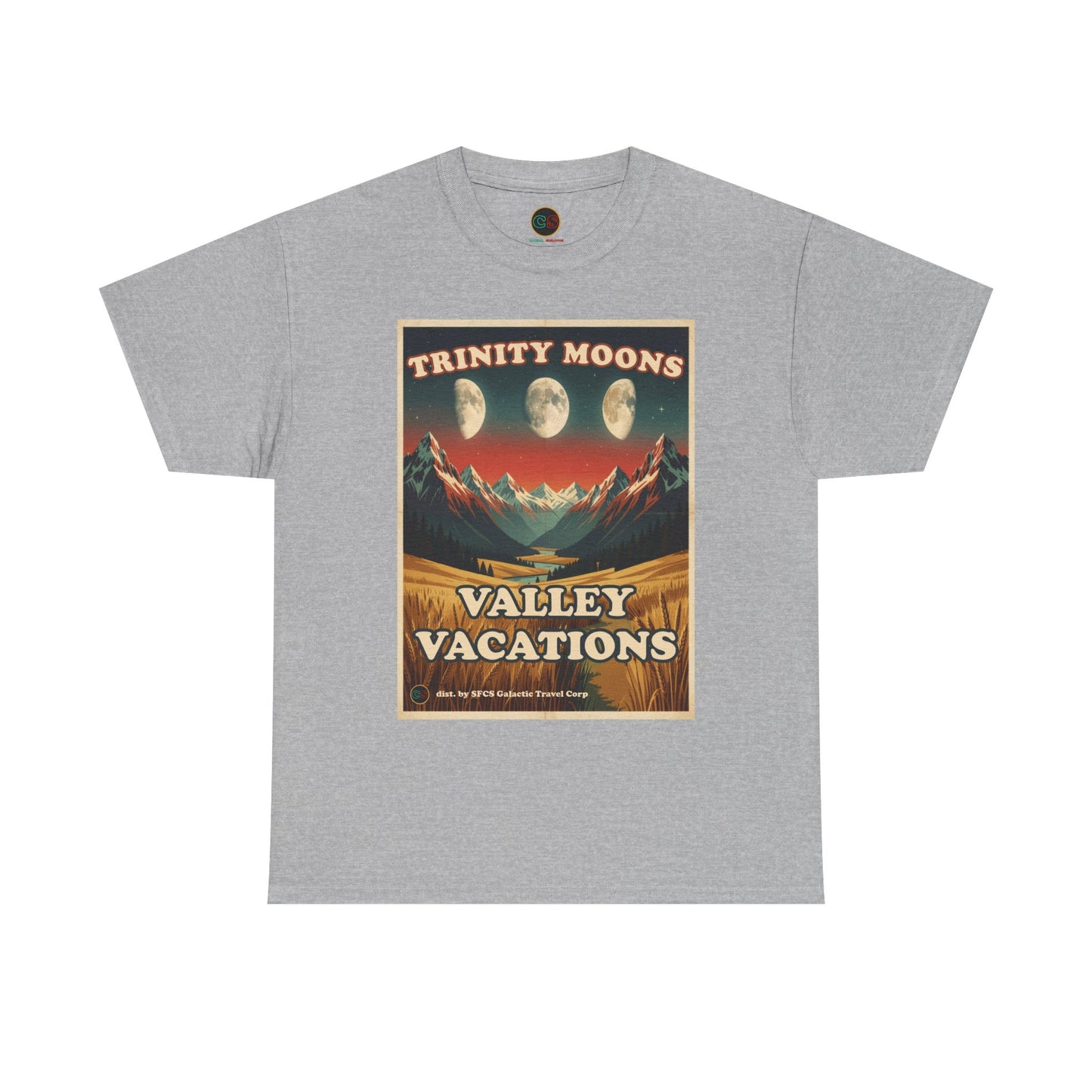 Trinity Moons Valley Vacations - Unisex Heavy Cotton Tee - Cinema Siblings - Soldier (1998): Space Western with Too Much Nuance