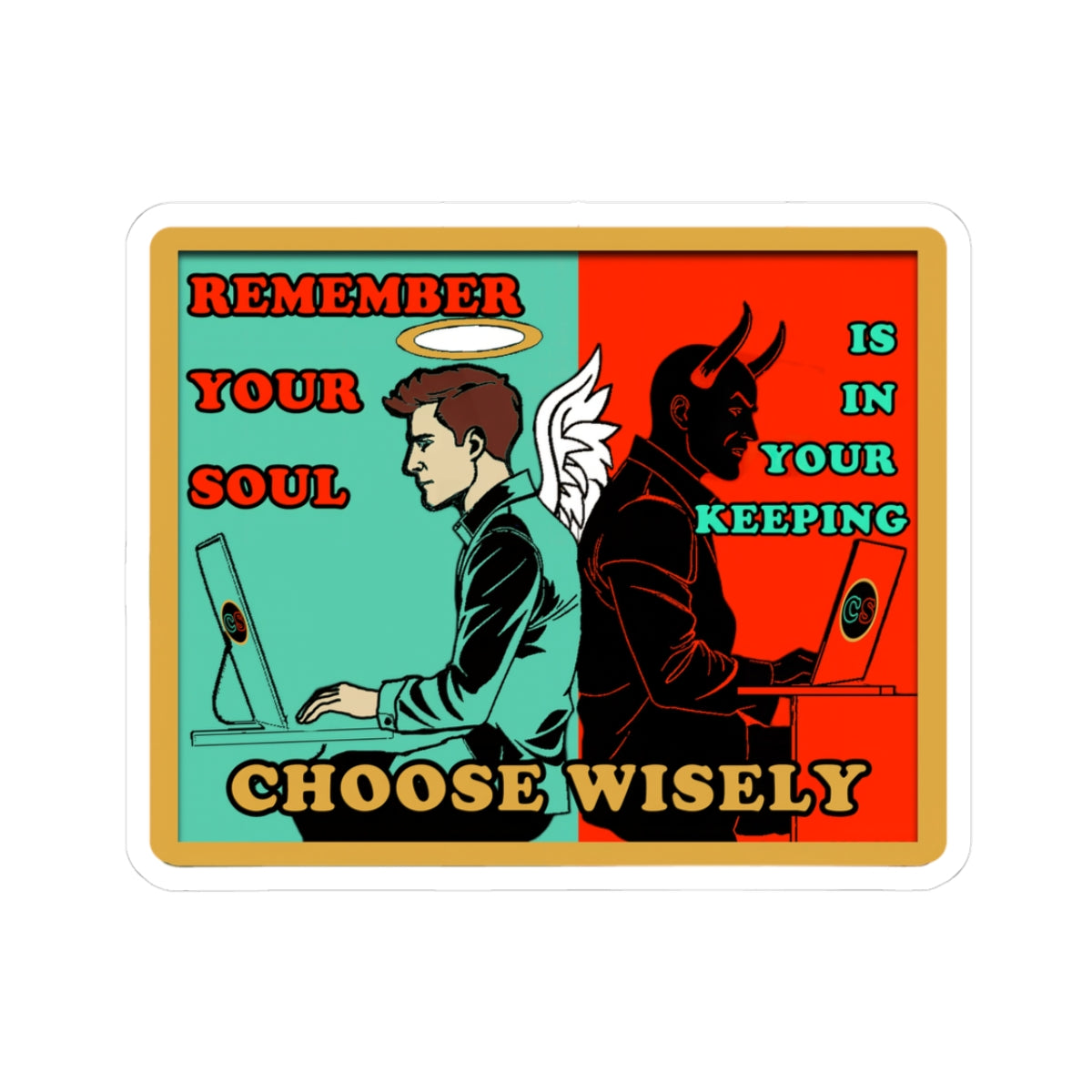 Keep Your Soul - Cinema Siblings Stickers - Multiple Sizes - Hackers (1995) - Hope Against AI Hegemony