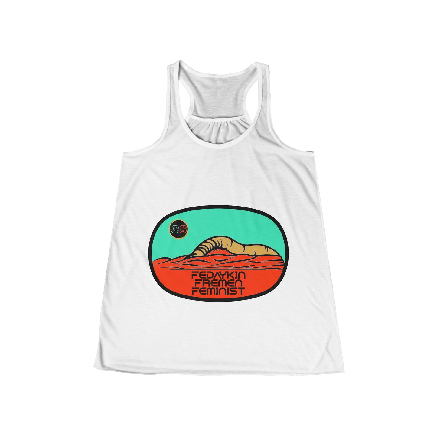 Sand Worm Surprise Women's Flowy Racerback Tank Cinema Siblings episode Dune - Lost in the Desert