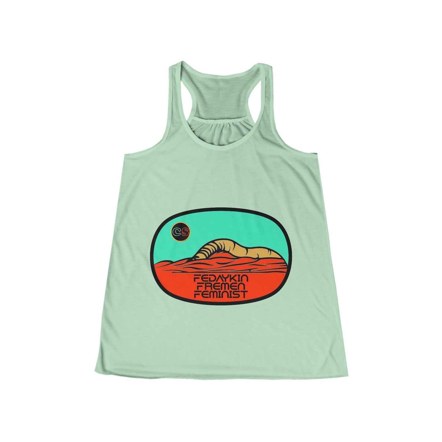 Sand Worm Surprise Women's Flowy Racerback Tank Cinema Siblings episode Dune - Lost in the Desert