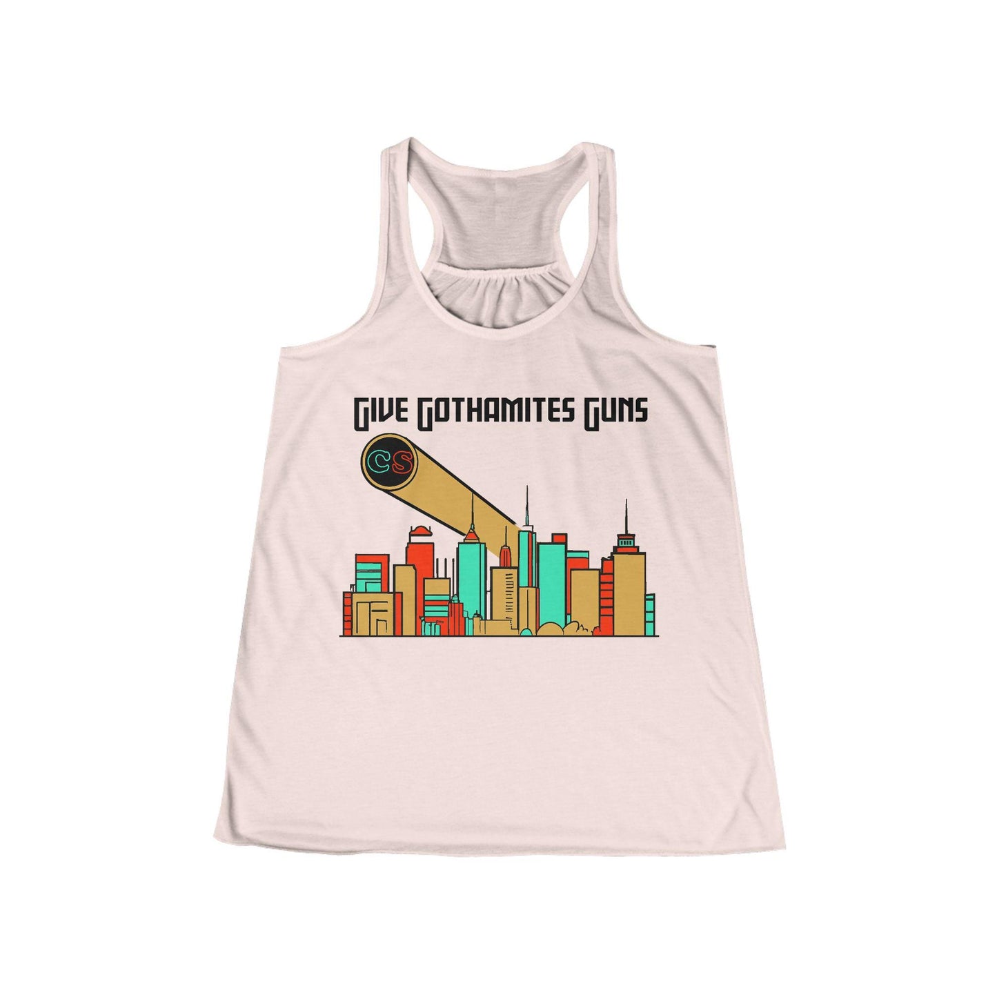 Give Gothamites Guns Women's Flowy Racerback Tank Cinema Siblings Episode Joker 2 - Martyring The Accidental Hero