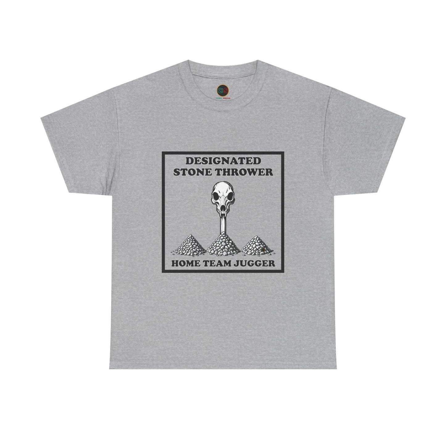 Designated Stone Thrower - Unisex Heavy Cotton Tee - Cinema Siblings - The Blood of Heroes A Post Apocalyptic Rose by Any Name