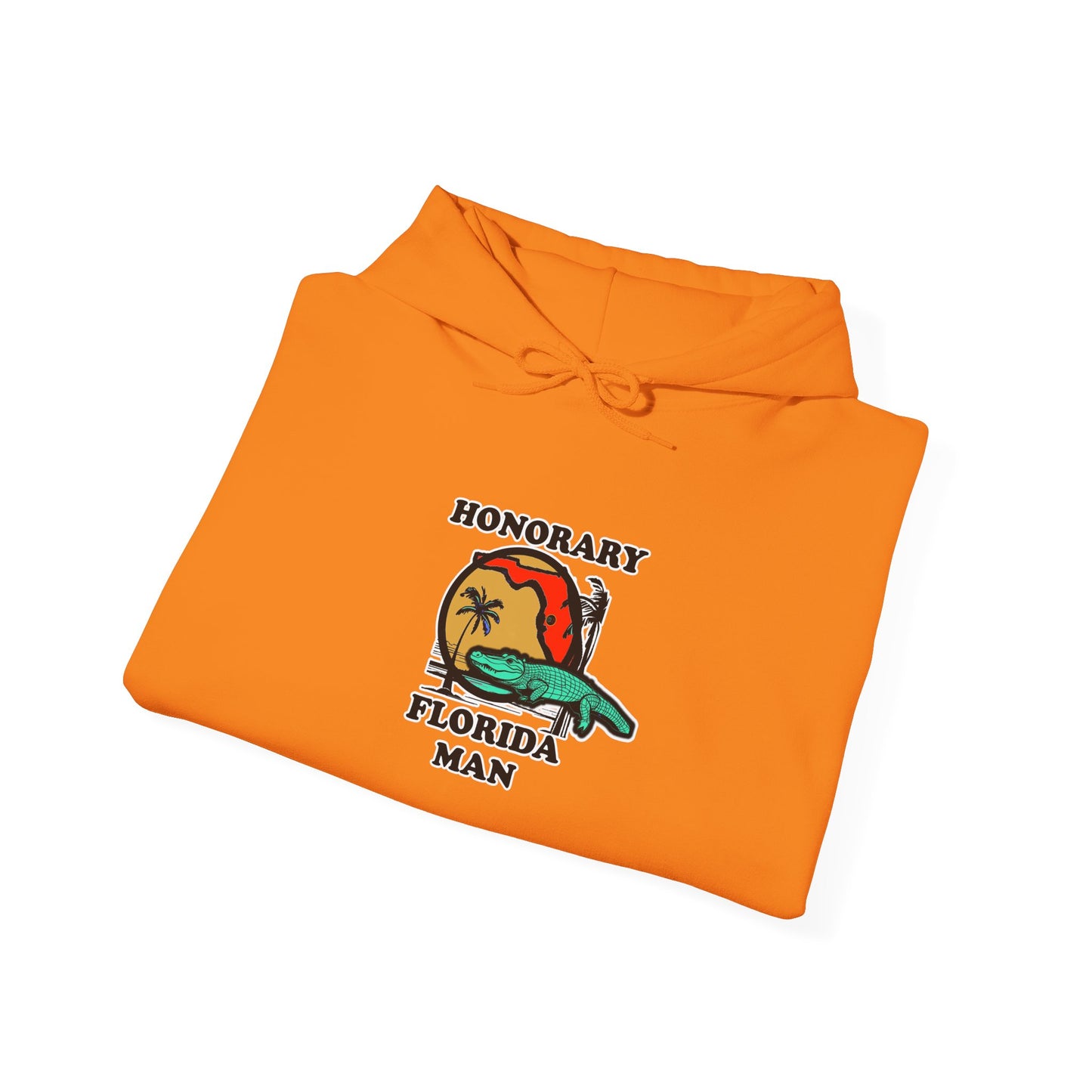 Honorary Florida Man Hoodie Hooded Sweat Shirt Cinema Siblings Episode There Can Be No Road Warrior Without Mad Max (white lettering)