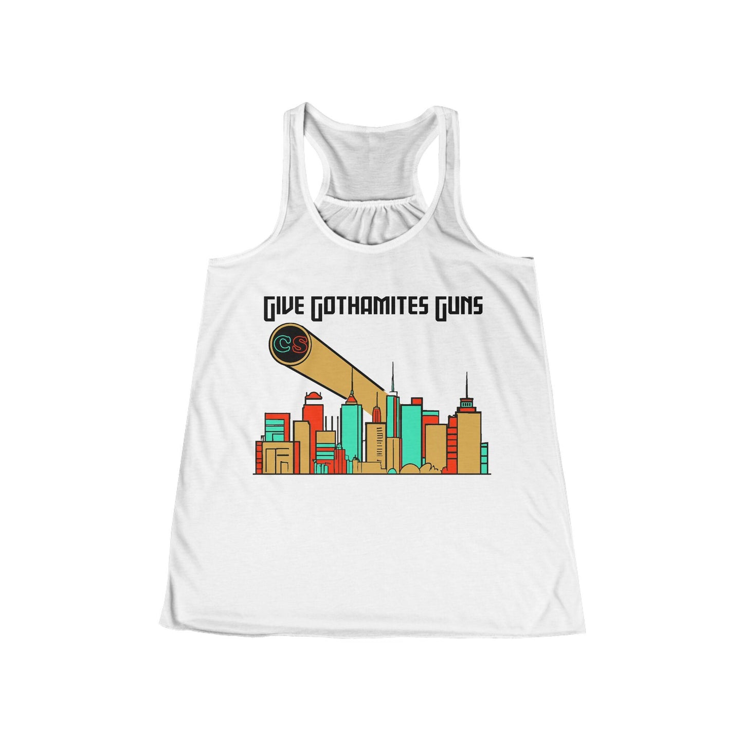 Give Gothamites Guns Women's Flowy Racerback Tank Cinema Siblings Episode Joker 2 - Martyring The Accidental Hero
